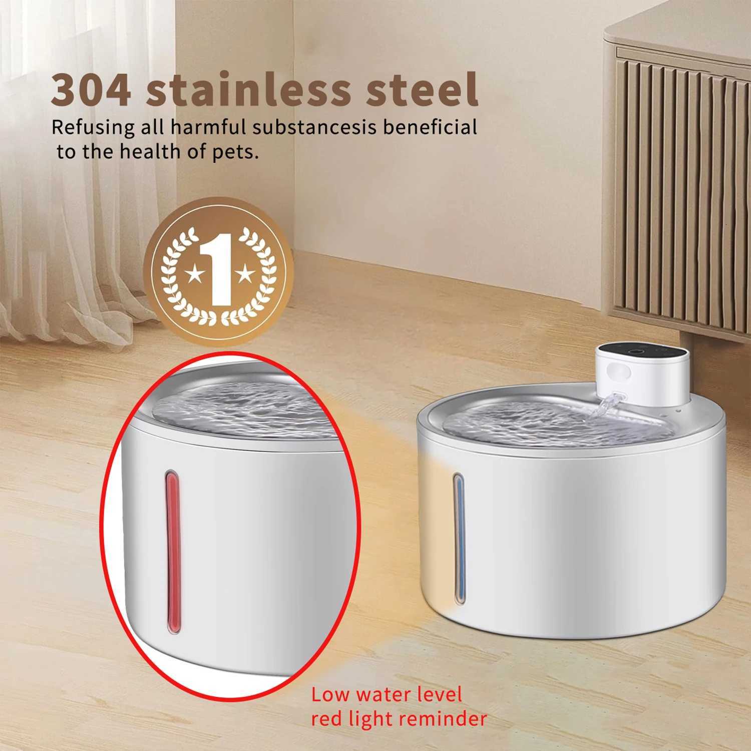 4L Cat Water Fountain Automatic Wireless USB Pet Drinker Battery Sensor 2 in 1 Dispenser drinking fountain for cat dog M251204