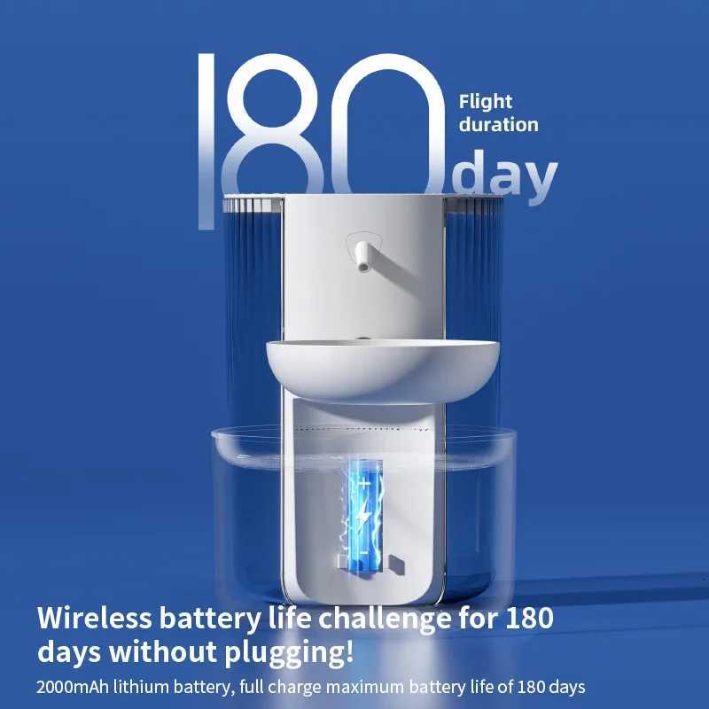 Smart Dump Pet Water Dispenser Wireless Automatic Drinking Fountain Rechargeable Water Feeder Ideal For Cats Small Medium Dog M251204