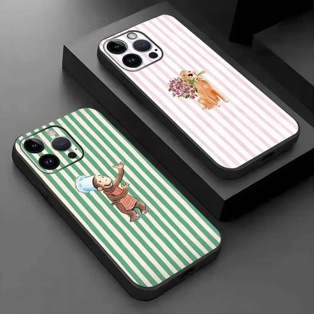 Simple Cute Stripe Phone Case For iPhone 17 16 15 11 12 14 13 Pro Max Mini X XS XR 7 8 Plus SE 16E Air Soft Cover Fundas H251203