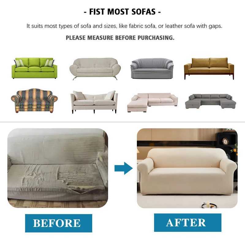 Water-Resistant Stretch Sofa Slipcover 1/2/3/4 seater L Shape Sofa Cover Universal Couch Cover Furniture Protector Slipcover 1pc M251204 - view 4
