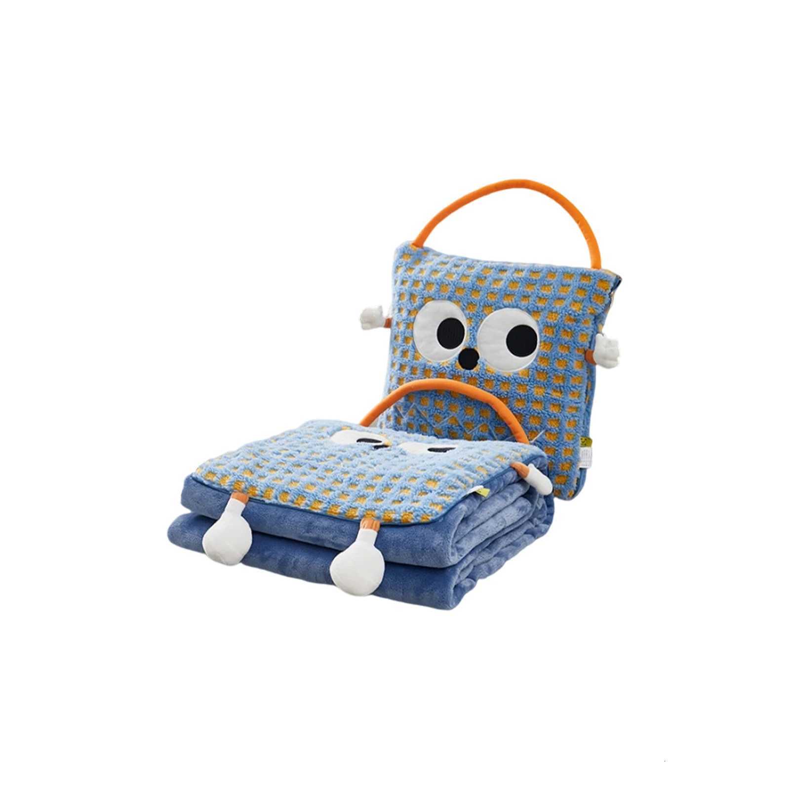 Embroidered Lamb Wool Flannel Blanket Office Home Sofa Throw Cartoon Big-eyed Blanket Car Cushion Blanket Y251204