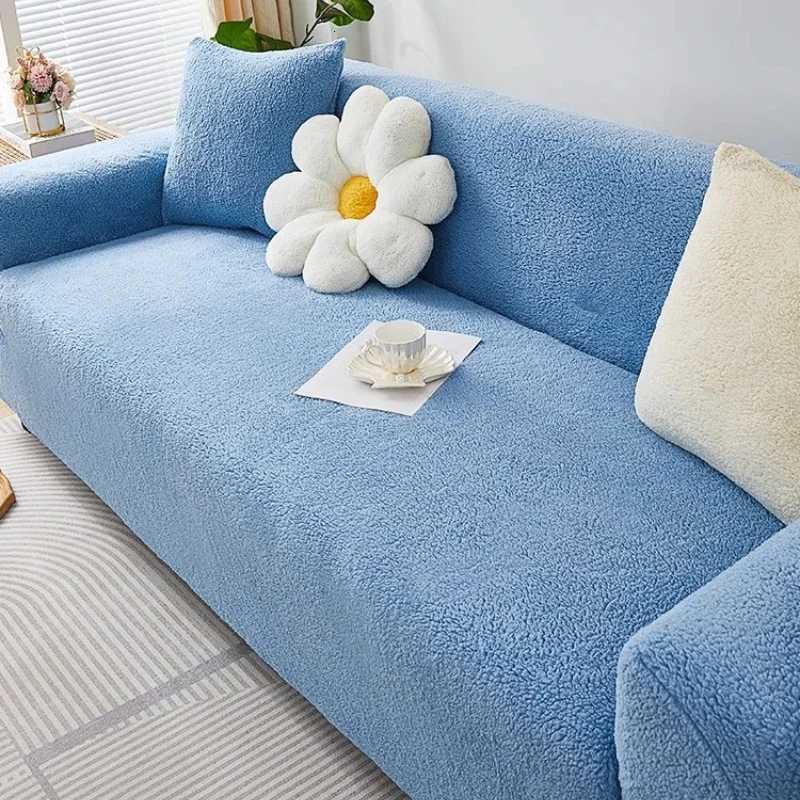 Berber Fleece Sofa Cover for Living Room Elastic Thicken Jacquard Sofa Cover for Sofa L-shaped Corner Couch Cover 1/2/3/4 Seater M251204 - view 5