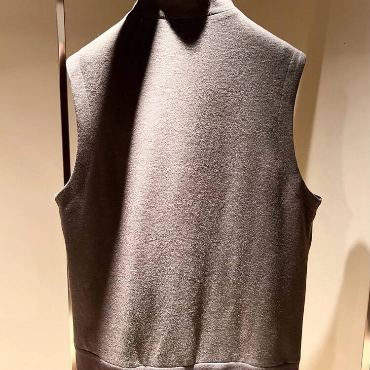 LP Italian Stand-Up Collar Solid Color Wool Blended Business Casual Simple Vest