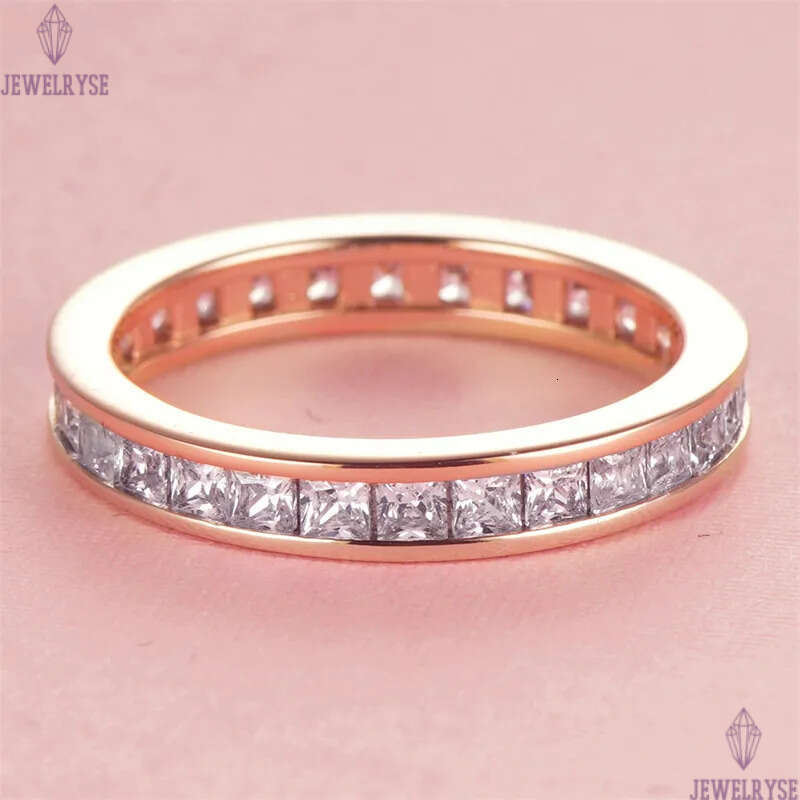 square diamond rose gold ring designer for luxury 925 sterling silver 5A zirconia engagement wedding band rings jewelry woman valentines day gift box 