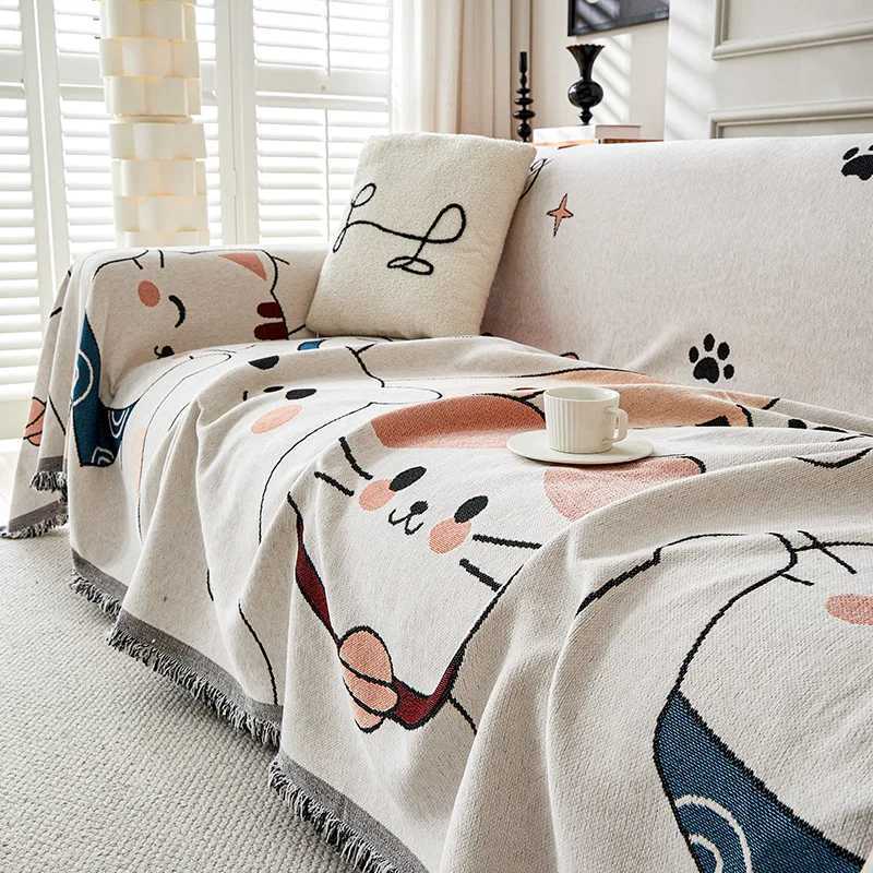 Thicken Chenille Blanket Classic Cute Cartoon Sofa Blanket Winter Couch Non Slip Blanket Office Nap Shawl Cushion Sofa Covers M251204 - view 5