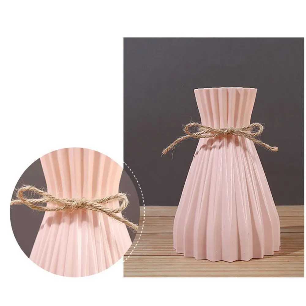 Plastic Flower Vase Creative Origami Vase European Pleated Vase Waist Folding Flower Vase Folding Paper Style Dry Flower Bottle H251204