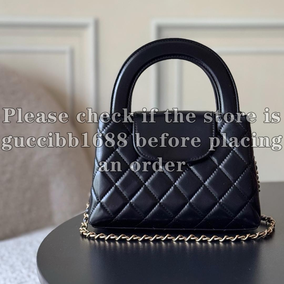 12A Definite Mirror Quality Designer Mini Shopping Bag for Women 19cm Luxury Handbags Genuine Leather Crossbody Purse Black Shoulder Chain Bag with Box AS4416