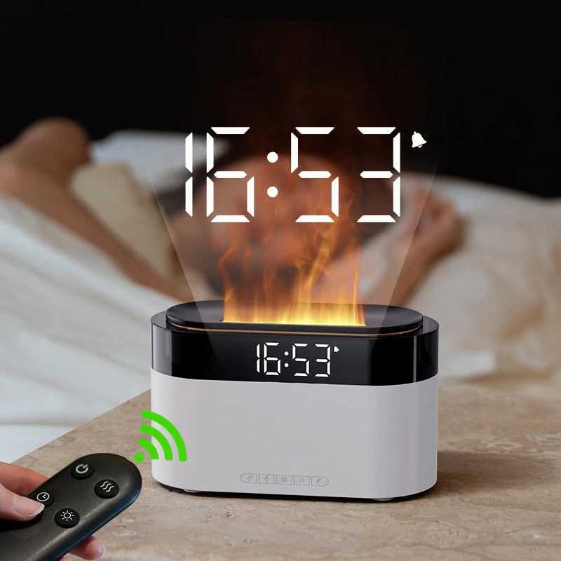 New Air Humidifier He Colorf Lamp USB Charge Remote Control Essential Oil Spray Ara Diffuser with Al Clock Humidifiers C251204