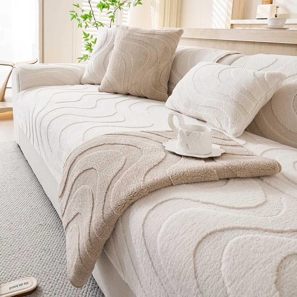 1pcs Winter Warm Sofa Cushion Thicked Non-Slip Anti-Cat Scratch Sofa Cover Dustproof Machine Washable Seat Pad M251204 - view 3