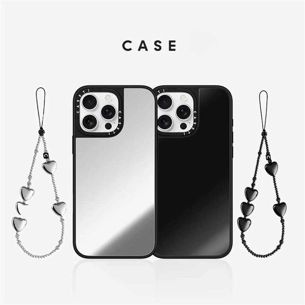 CASE Make-up Mirror For Phone Case for iPhone 12 13 14 15 16 Pro Max 15Plus With Bracelet Wrist Ch Magnetic Cover H251203