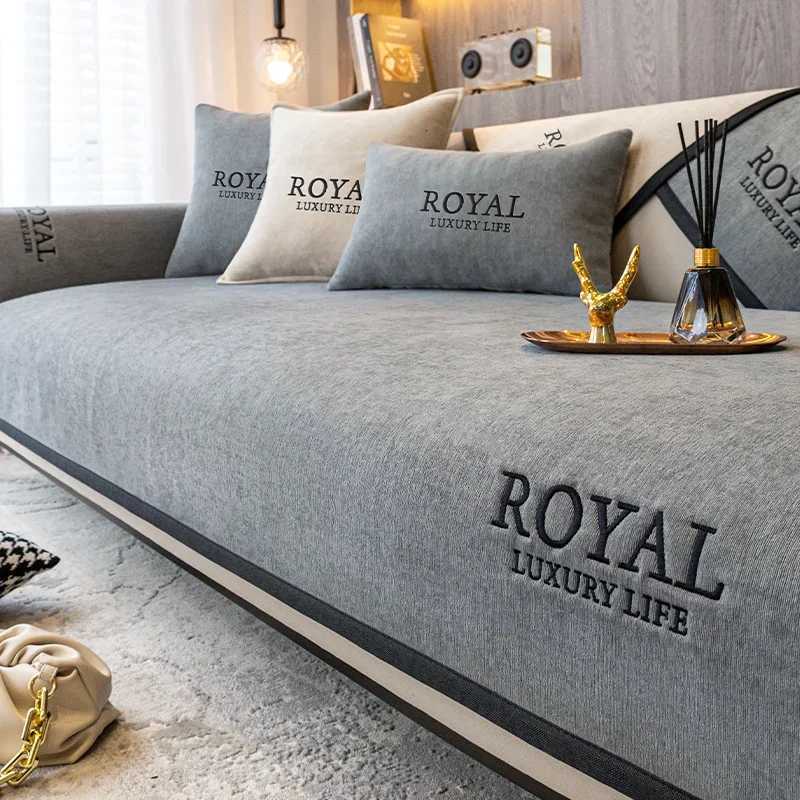 Four Seasons Universal Chenille Sofa Cover Sofa Pad Solid Color Luxury Sofa Mat for Living Room Non-Slip L Shaped Couch Cushion M251204 - view 3
