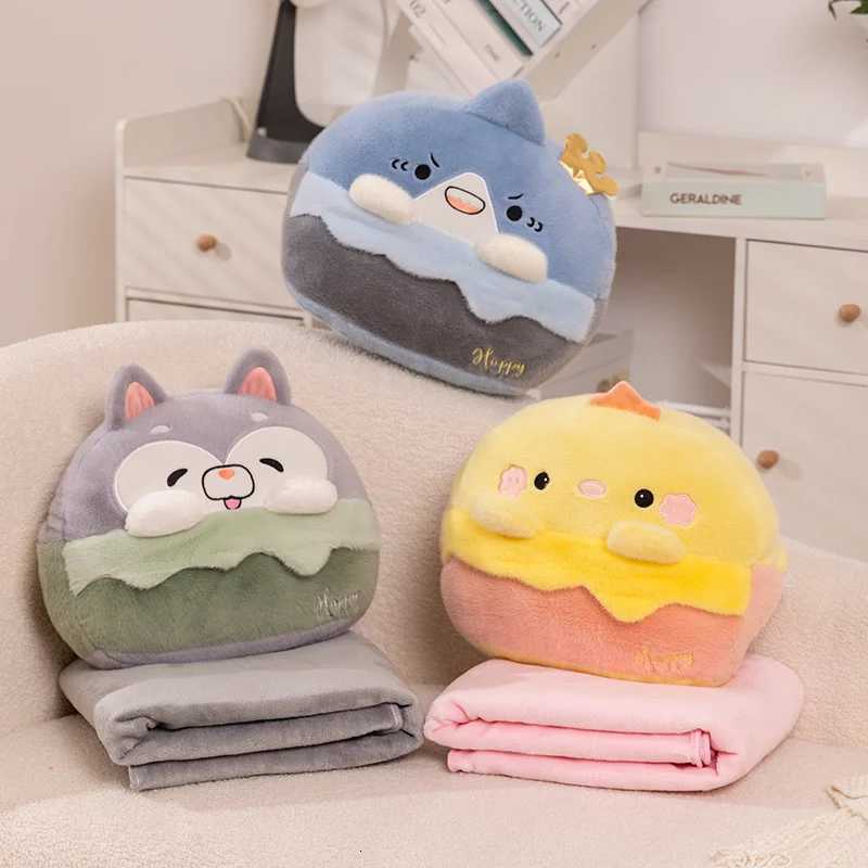 New Cute Cartoon Animal Hands Warmer Blanket 3 in 1 Soft Comfy Warm Sleeping In Office Nice Winter Christmas Gift Y251204