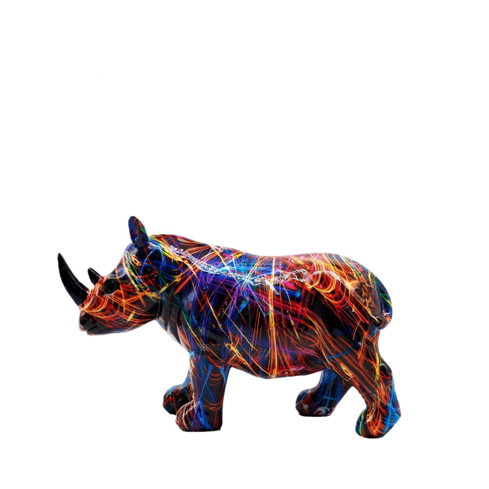 Modern Creative Bull Terrier Art Fluorescence Spray Color Statue Home Decoration Pet Statue Dog Desktop Home Furnishing Ornament 240920