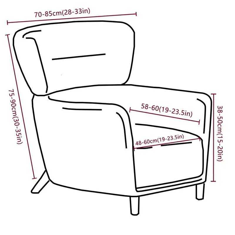 Soft Velvet Armchair Covers Elastic High Back Wing Chair Slipcovers All-inclusive Single Sofa Covers Wingback Chair Covers Home M251204 - view 3