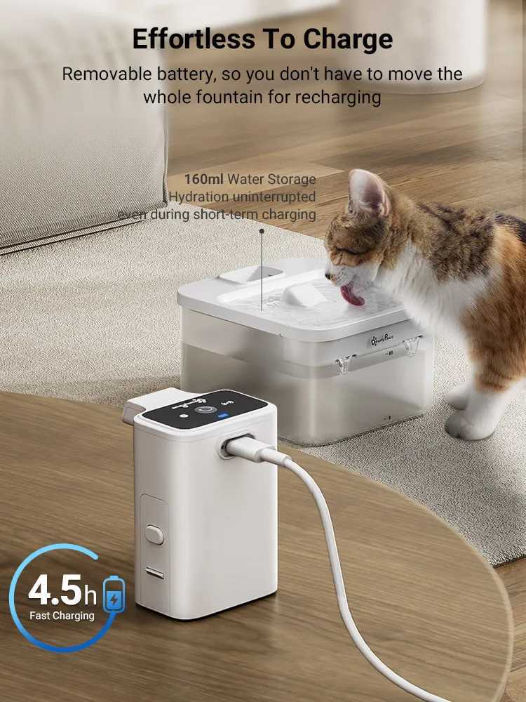 DownyPaws 25L Wireless Cat Water Fountain Battery Operated Automatic Pet Water Fountain with Motion Sensor Dog Water Dispenser M251204 - view 6