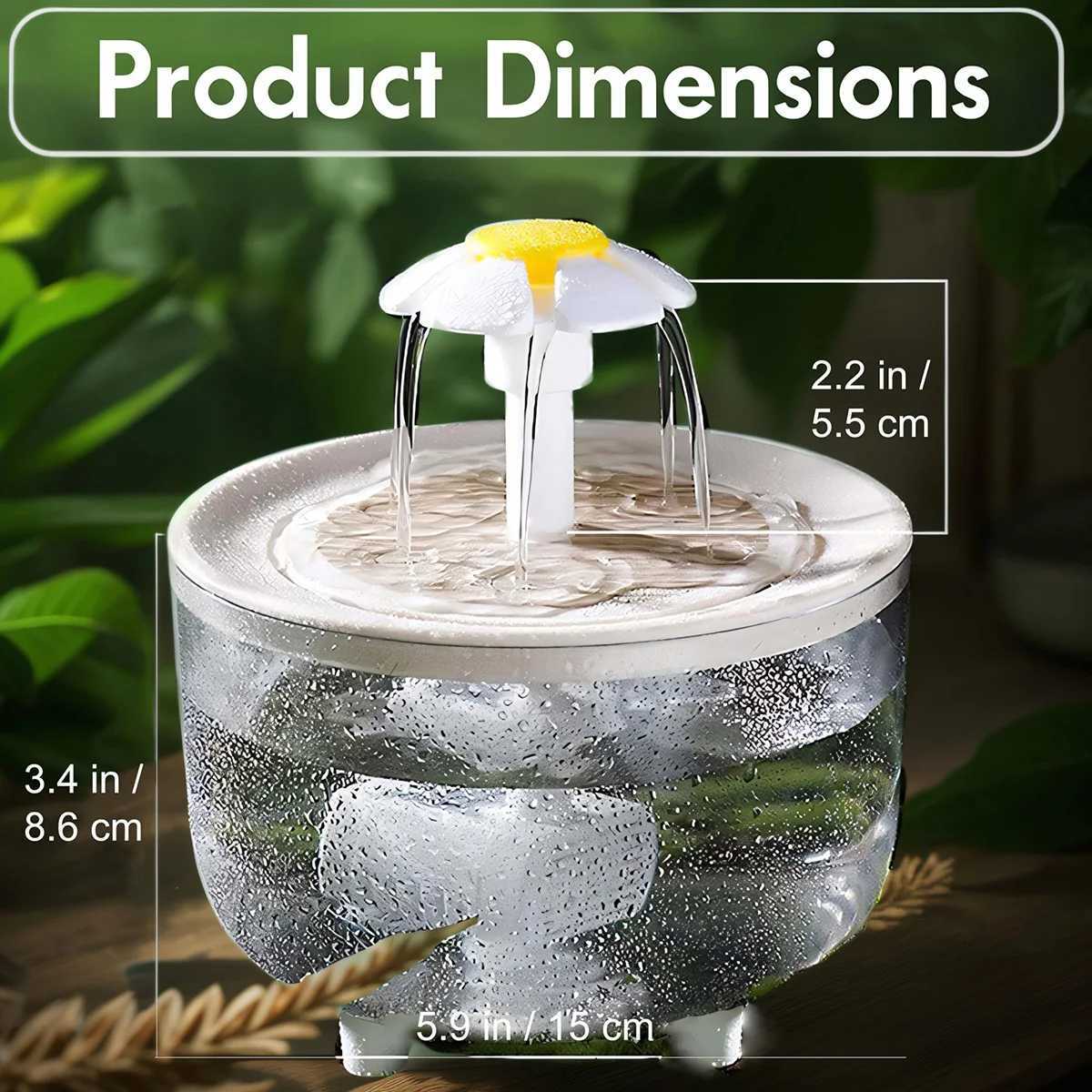 Recirculating Filter Water Dispenser 5072 Oz Clear Pet Drinking Fountain USB Electric Mute Pet Drinker Without Battery For Cats M251204