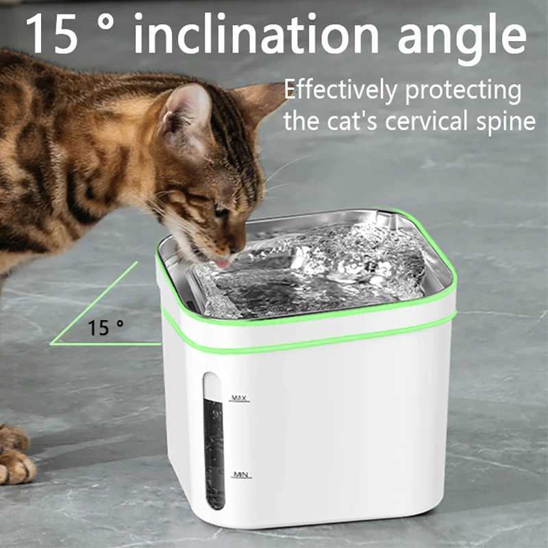 Automatic Stainless Steel Pet cat Fountain Super Quiet Water Pump Cat Water Dispenser Food-Grade Secure cats Water Dispenser M251204