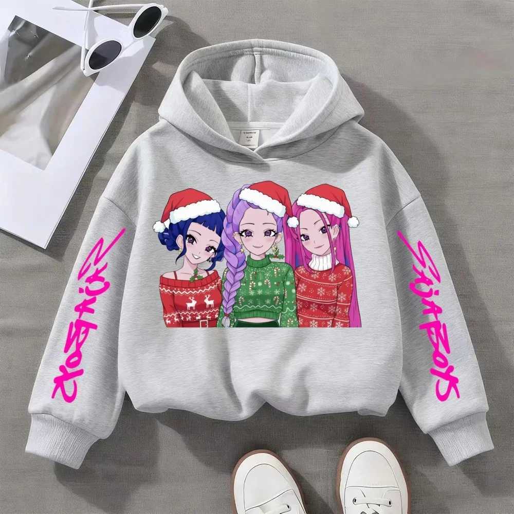 KPop Demon Hunter Christmas Childrens Sweater Autumn New Boys Girls Fashion Street Pullover Childrens Clothing entry luxW251204
