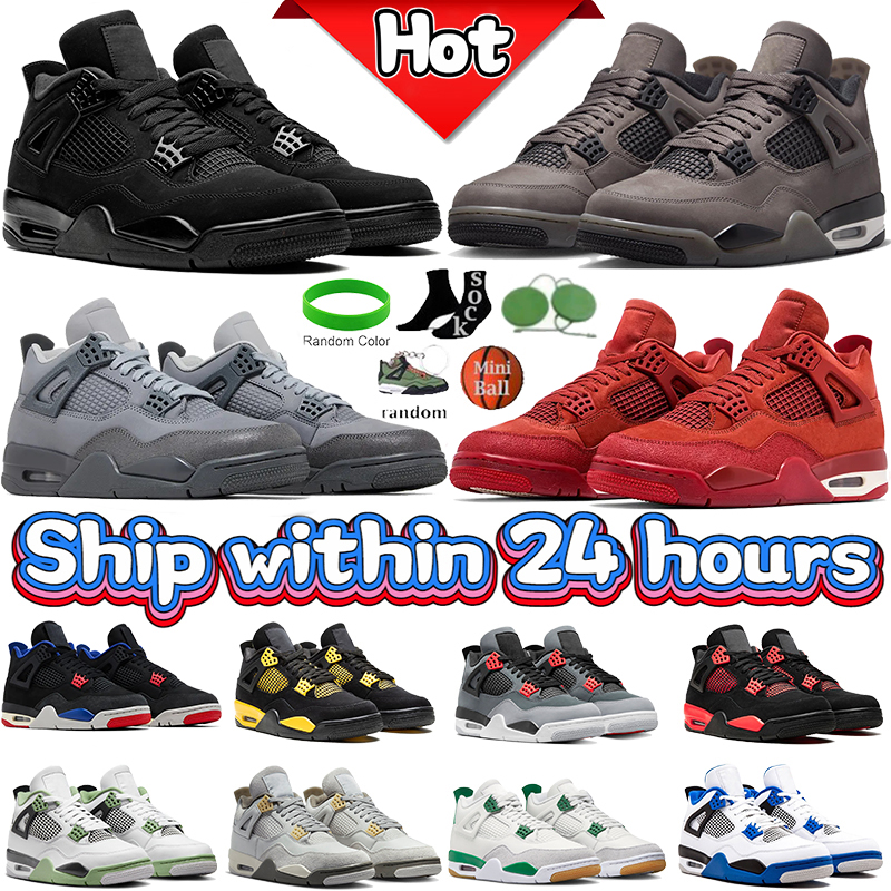 4s Sneakers With Box Men Women Designer 4 Flats basketball Shoes Breathable trainers womens casual sneaker Military Black Cat Cool Grey mens outdoor sports trainer