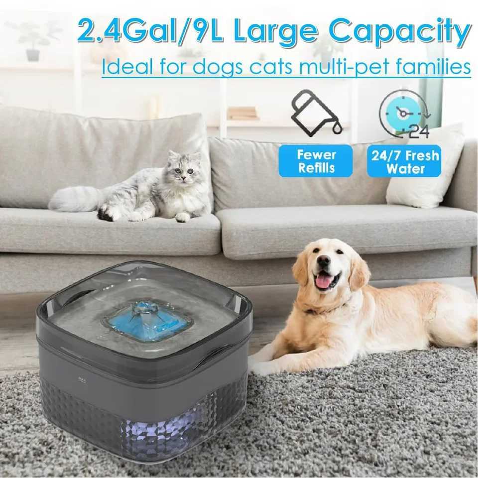 Dog Water Fountain 24Gal/9L Pet Water Fountain for Large Dogs Cats Automatic Dog Water Bowl Dispenser Cat Drinking Fountain M251204
