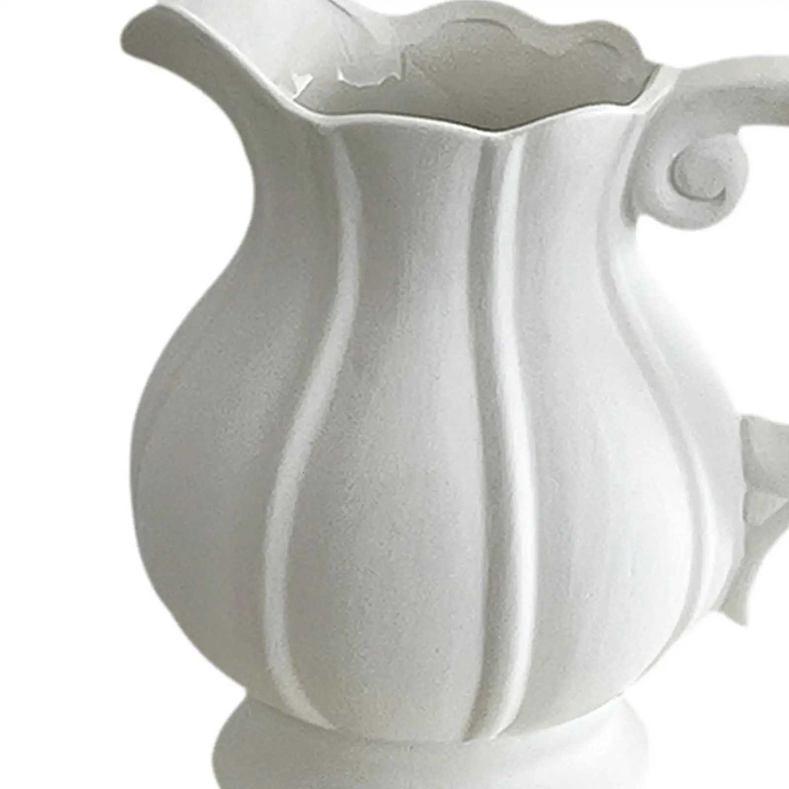 Flower Vase Modern Milk Jug Vase Decorative Vase Farmhouse Pit Vase for Dining Table Off Bouquet Coffee Table Living Ro H251204