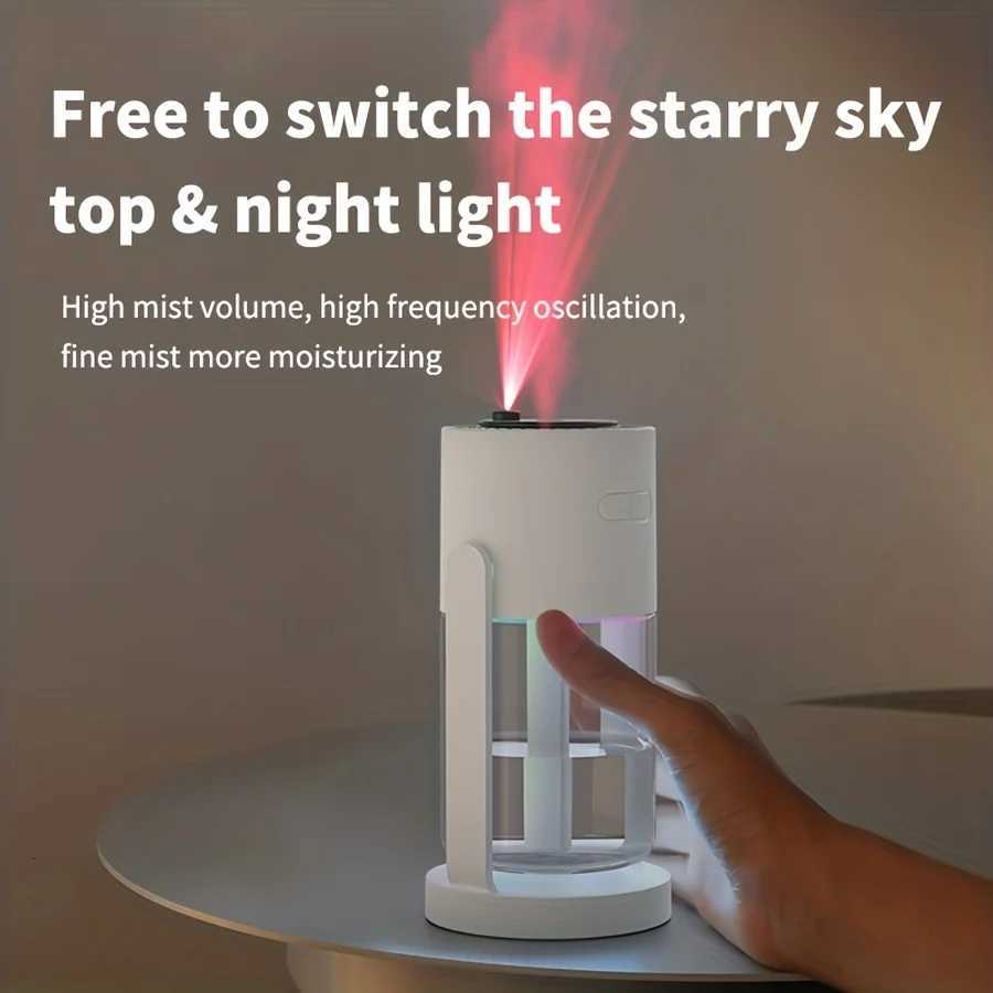1PC USB Powered Mini Air Humidifier with Star Projector Night Light 2 Mist Modes Quiet Portable Humidifier for He Car C251204