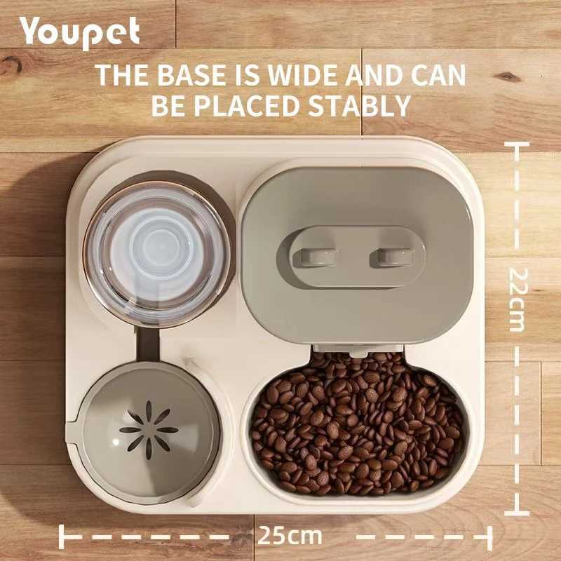 2in 1 Cat Food Dispenser Water and Food Integrated Fully Automatic Cat Food Feeding and Water Dispenser Cute Water Dispenser M251204