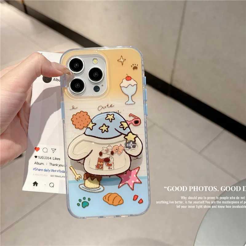 Kawaii Cartoon Dog Magnetic Phone Case For iPhone 16 Pro Max 14 15 Pro Cover with Shaking Stand For Cases H251203