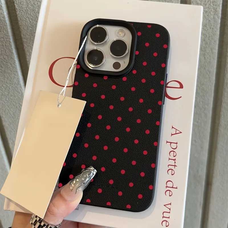 Chic Rose Red Polka Dot Design Lichee Pattern Phone Case For iPhone 17 16 15 14 13 12 11 Pro Max XS X XR 16E 16 Plus 17Air Cover H251203