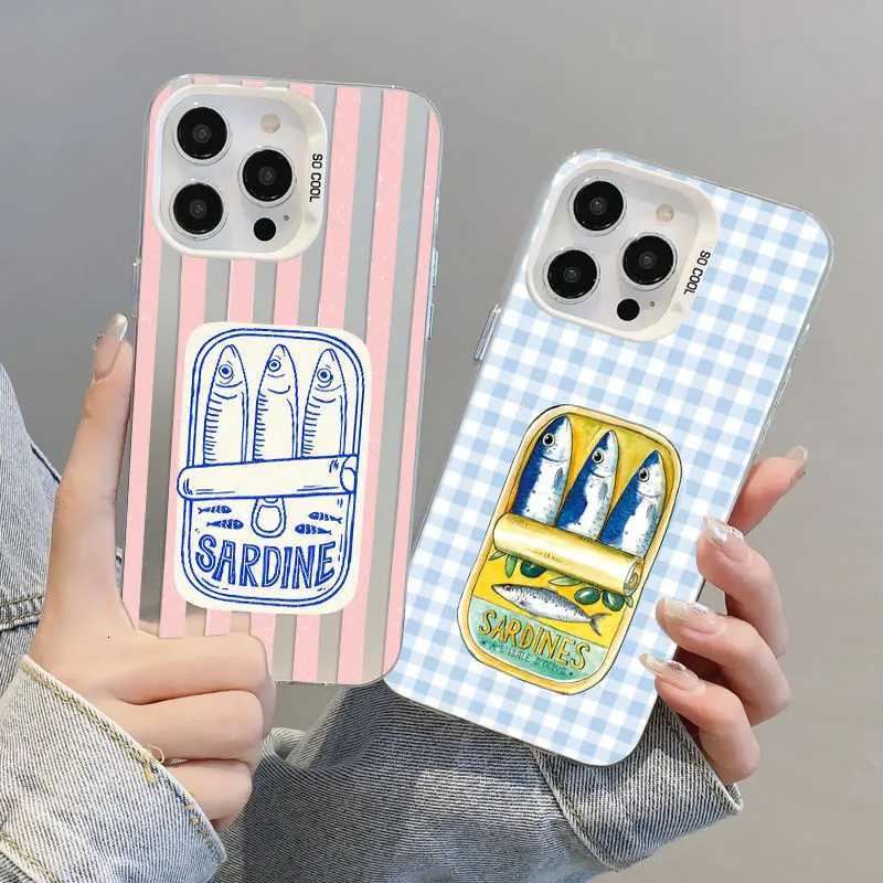 Sardines Color Fish Funny Laser Phone Case For iPhone 13 12 Mini 11 Pro Max 17 16 15 14 Pro Max Plus Air Shockproof Back Cover H251203