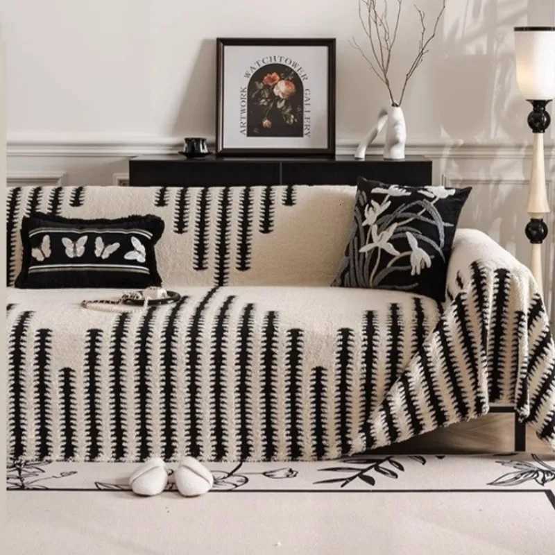 Simple Fashion Sofa Towel Mat Thicken Plush Non-slip All-inclusive Corner Seat Cover Winter Warm Couch Cushion for Living Room M251204 - view 5