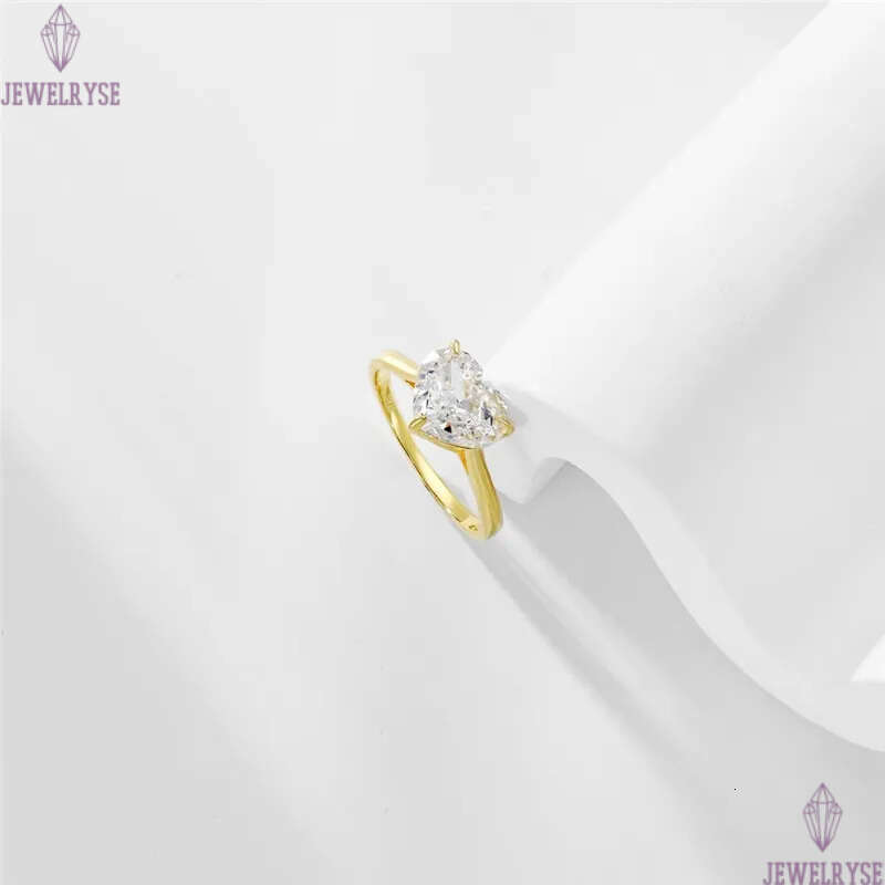 4ct heart gold ring designer for woman wed s925 sterling silver 8A zirconia white love bridal engagement wedding band rings womens luxury jewelry gift