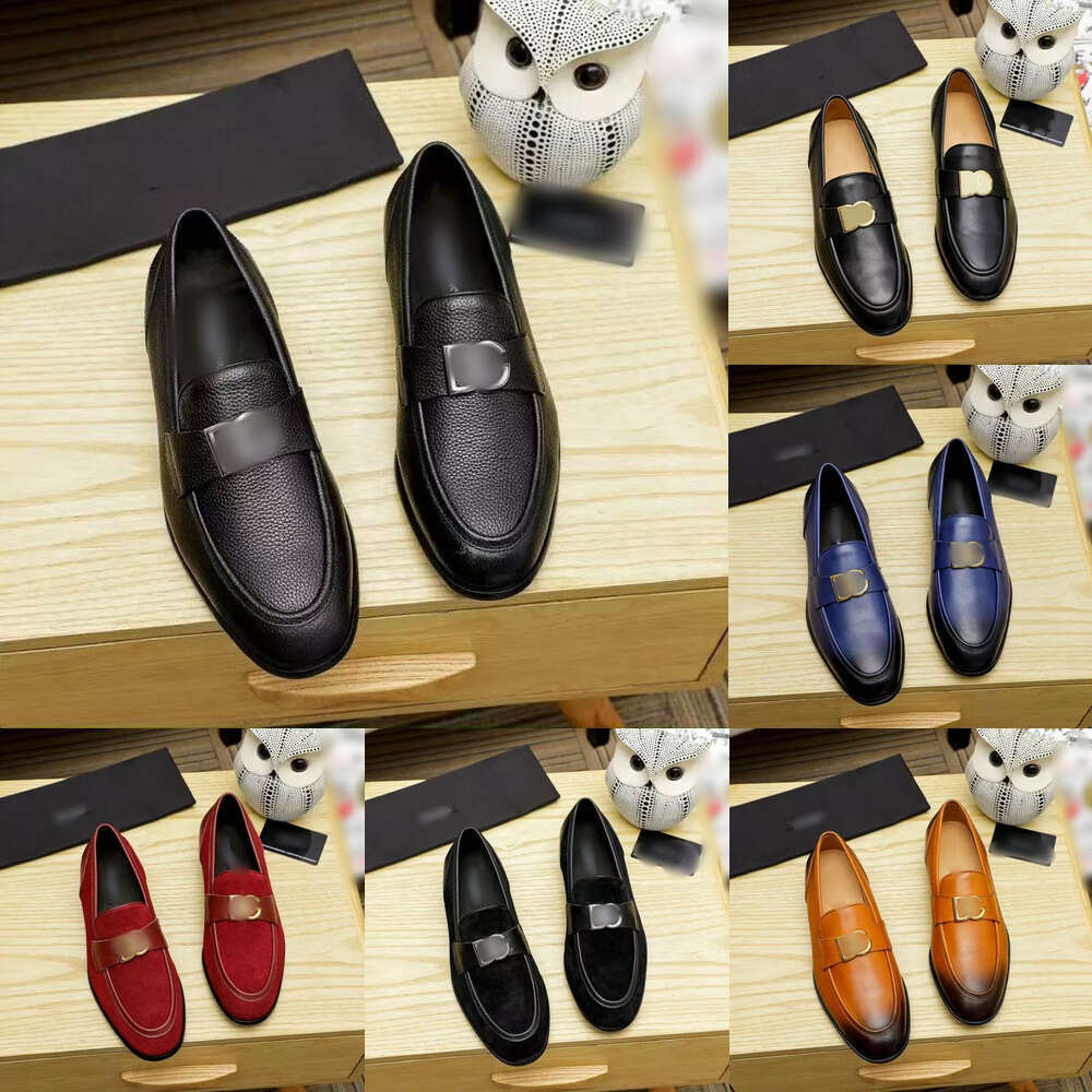 luxury mens shoe Suede calfskin flat slip on mens shoe Dress Shoes luxury shoe loafer man Handmade Black Loafers party wedding business formal Dress shoe man shoe