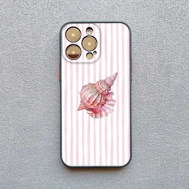 Ocean Life Theme Striped Phone Case for IPhone 16 15 14 Pro Max Plus 13 Mini 12 11 Pro Max XS X XR 7 8 Plus SE2 Shockproof Cover H251203