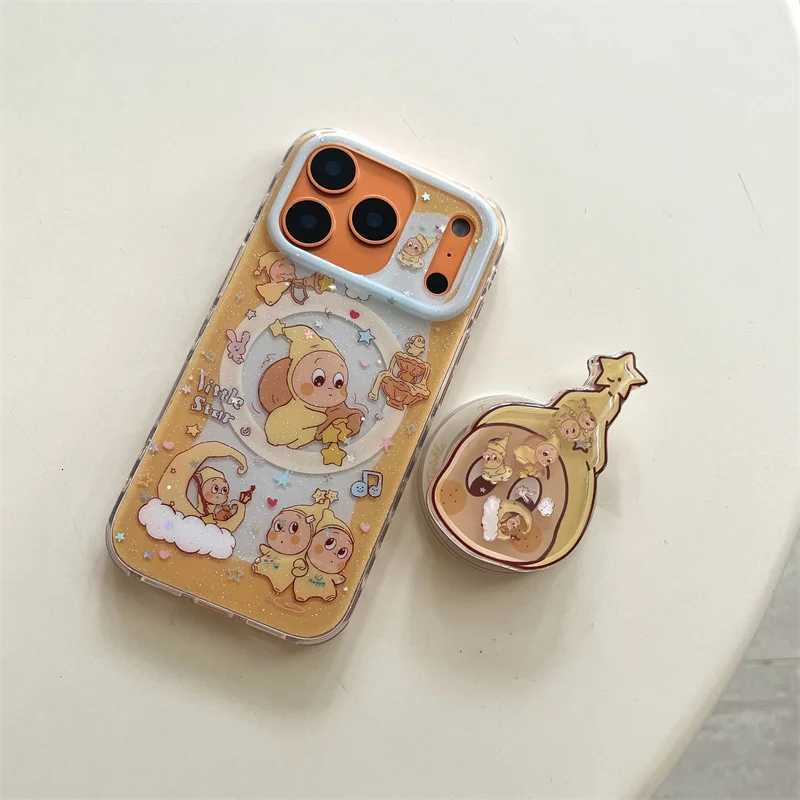Kawaii Cute Cartoon Star Magnetic Phone Case For iPhone 17 Pro 14 15 16 Pro Max Cover with Stand For Cases For 16P H251203