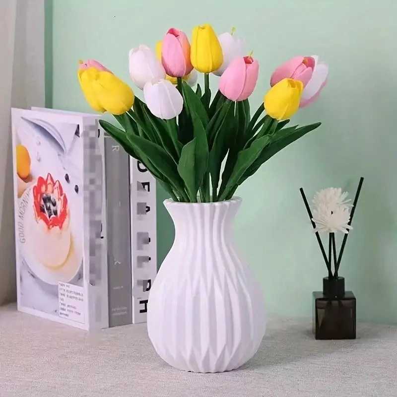 1 Pc Nordic Flower Vase Imitation Ceramic Plastic Flower Vase Living Ro Desktop Decoration Wedding Centerpiece Arrangement H251204