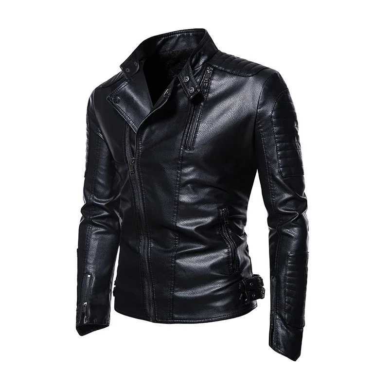 Top Jacket for Men in Europe and America Leather Jacket Mens Autumn and Winter Vintage Motorcycle Lapel Waterproof JacketT251204