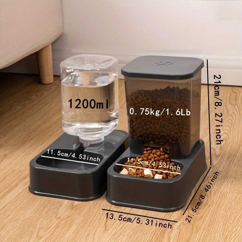 Automatic Cat and Dog Feeder with Drinker - Pet Food Bowl and Drinker SetSmart Portion Control for Cat and DogWithout Battery M251204