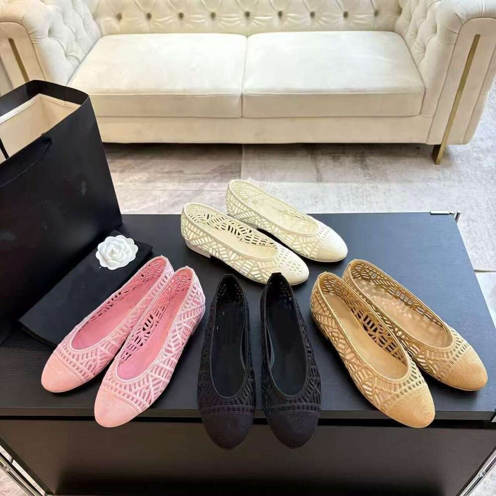 Luxury mary jane Ballet flats designer woman shoe Top quality Round toes Suede Chunky Heel Women's Slip-on loafers dress ballerina Flat casual Vacation office shoes