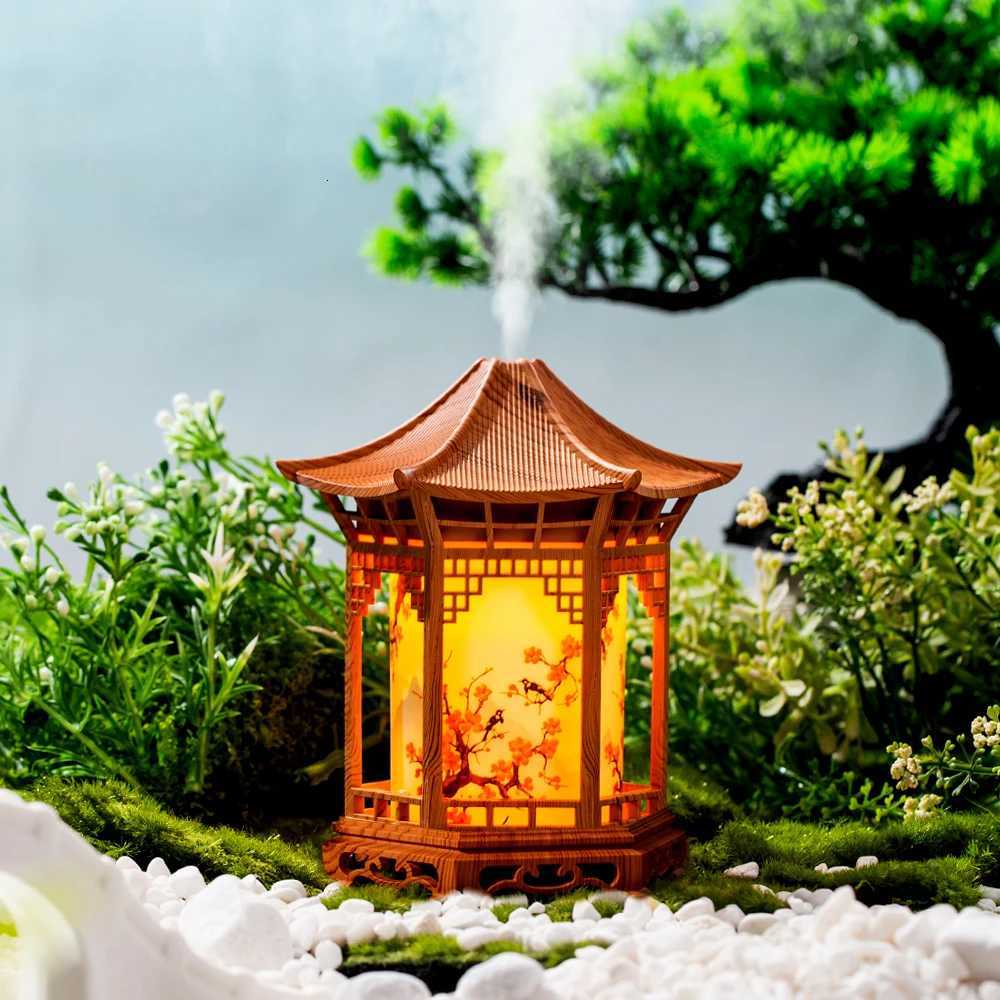 Pavilion humidifier Chinese style element unique decoration atmosphere night light delicate spray to imp the air C251204