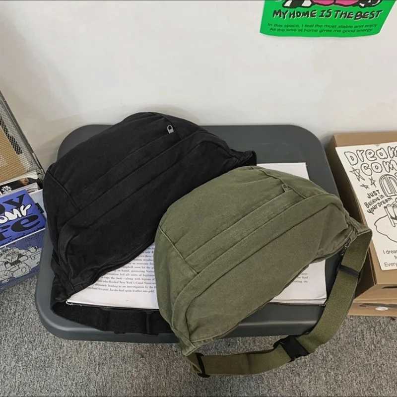 Fashion Simple Waist Bags Unisex Canvas Chest Packs Phone Pack Street Hip Hop Belt Bag Large Capacity Ladies Crossbody Chest BagT251204