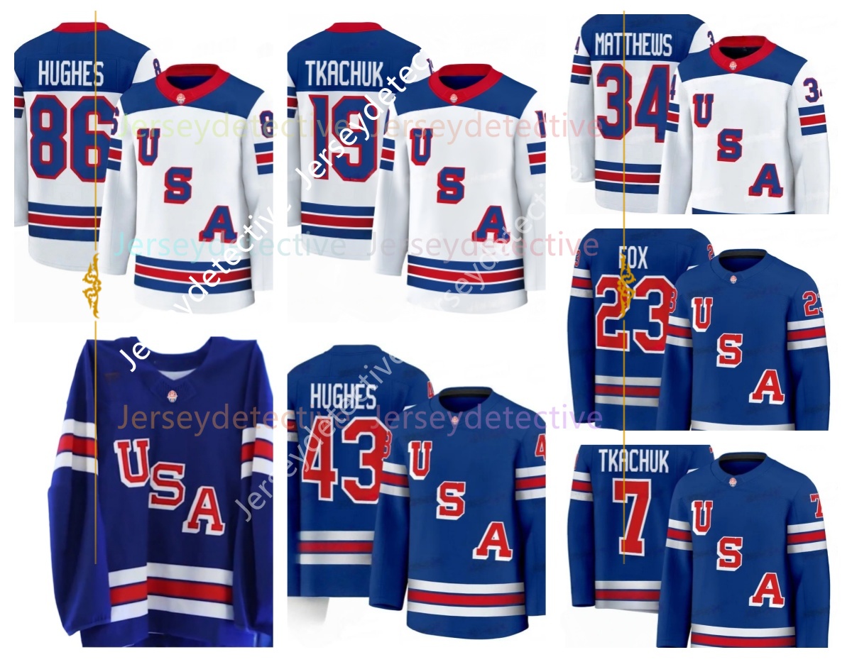 Custom Team USA 2026 national ice Hockey Jersey Matthew Tkachuk Clayton Keller J.T. Miller Jason Robertson Tage Thompson Cole Caufield Jack Eichel