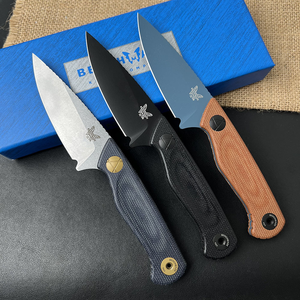 203BT Fixed Blade Knife ManaCut Steel Blade Full Tang Micarta Handle Outdoor Survival Straight Knives with Leather Kydex