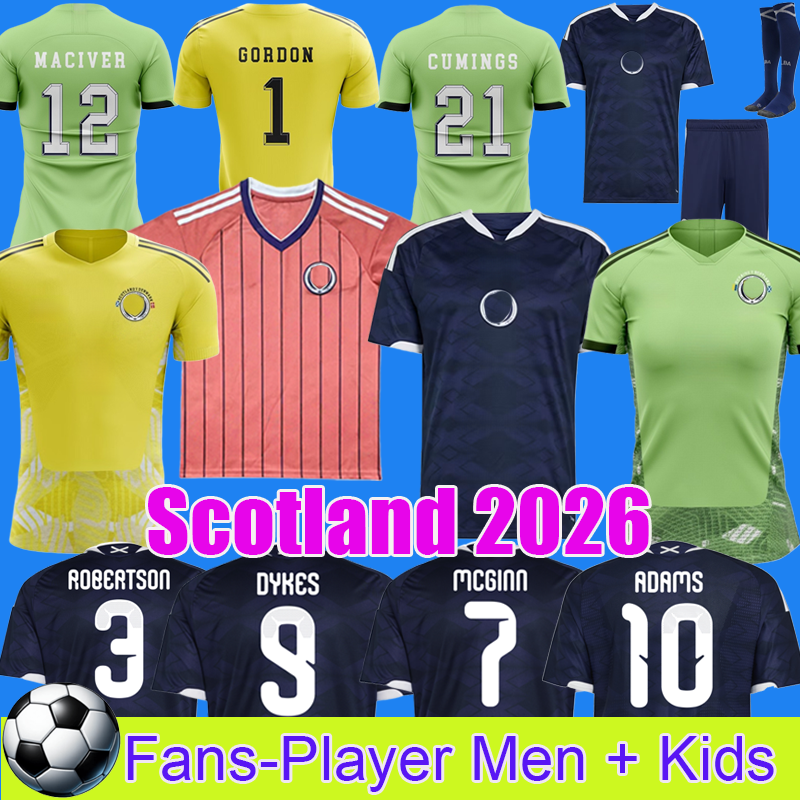 2026 World Cup scotland football shirt Soccer Jerseys ROBERTSON McTominay McGREGOR SHANKLAND MCGREGOR Homemaillot goalkeeper men kit kids uniforms training