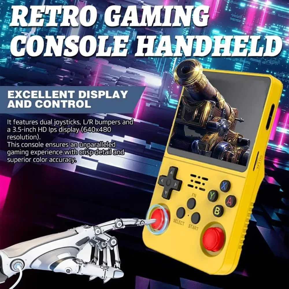 Open Source R36S Retro Handheld Game Console ARKOS 20 35Inch IPS Sn 64G/128G Portable Pocket Video Player Kids Xmas Gift H251204