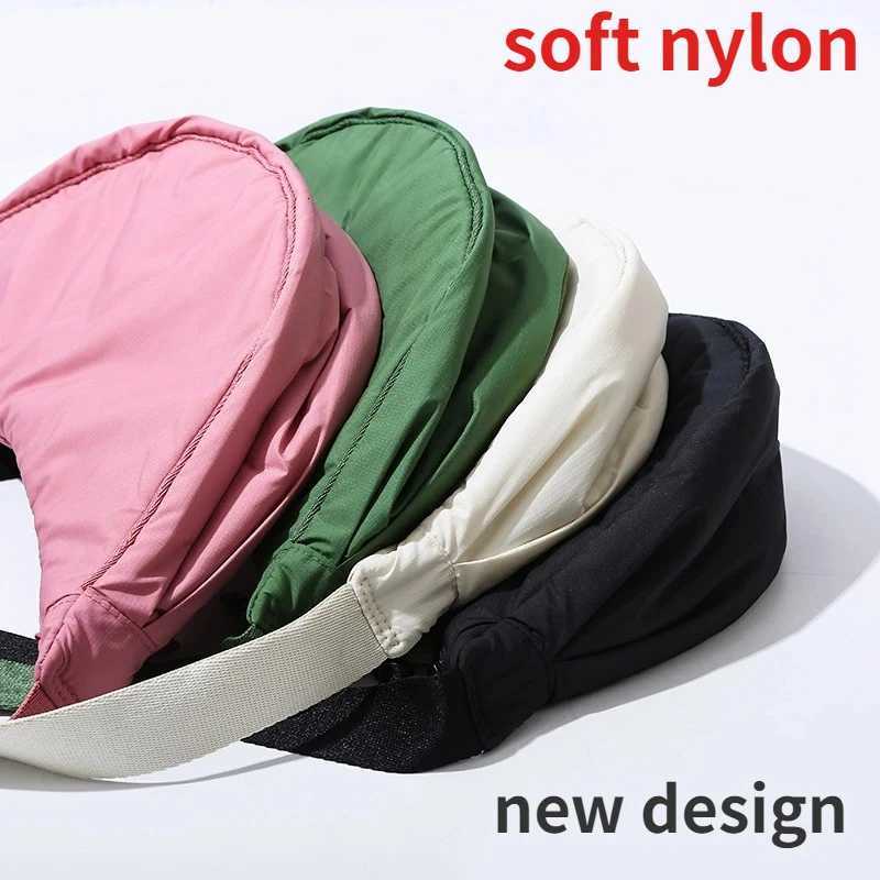 Solid Color Womens Portable Shoulder Bag Simple Female Nylon Cloth Padded Crossbody Bags Travel Purse Handbags Messenger BagT251204