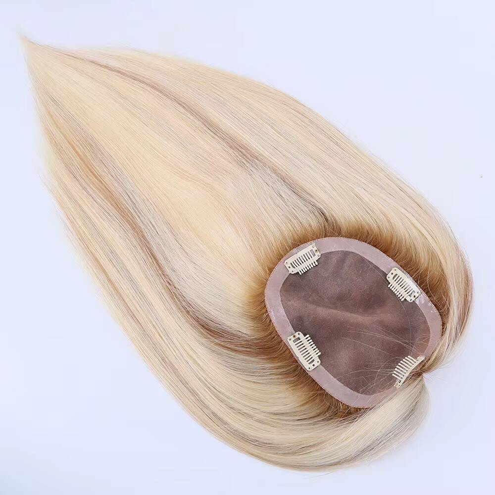 613 Highlight 8 Color Straight Human Hair Topper 5x65 Women Hair Toppers European Virgin Hair 16 Mono Base Toppers