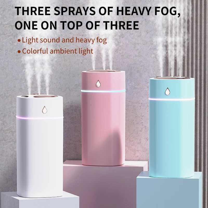 Triple-Nozzle 600mL Waterdrop Mist Humidifier Fast Gentle Moisture for Your Space C251204