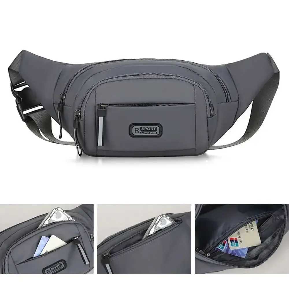 Fashion Large-capacity Men Waist Bag Casual Nylon Anti-theft Chest Bag Outdoor Travel Waterproof Sports Mobile Phone BagT251204