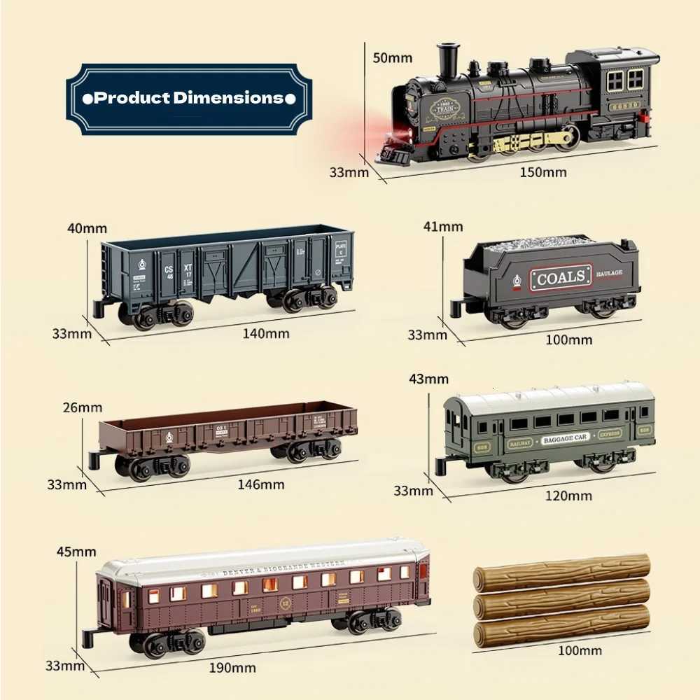 Electric Train Toy with Lights and Sound Train Set for Under Christmas Tree Locomotive Train Model with Track Birthday Gifts Y251204